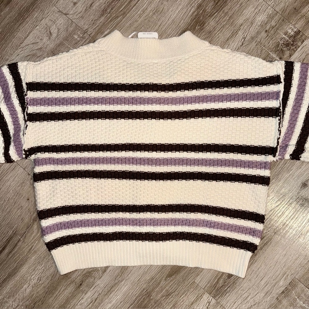 Free People Lila Stripe Cardi Ivory Combo Size Small - Picture 4 of 6